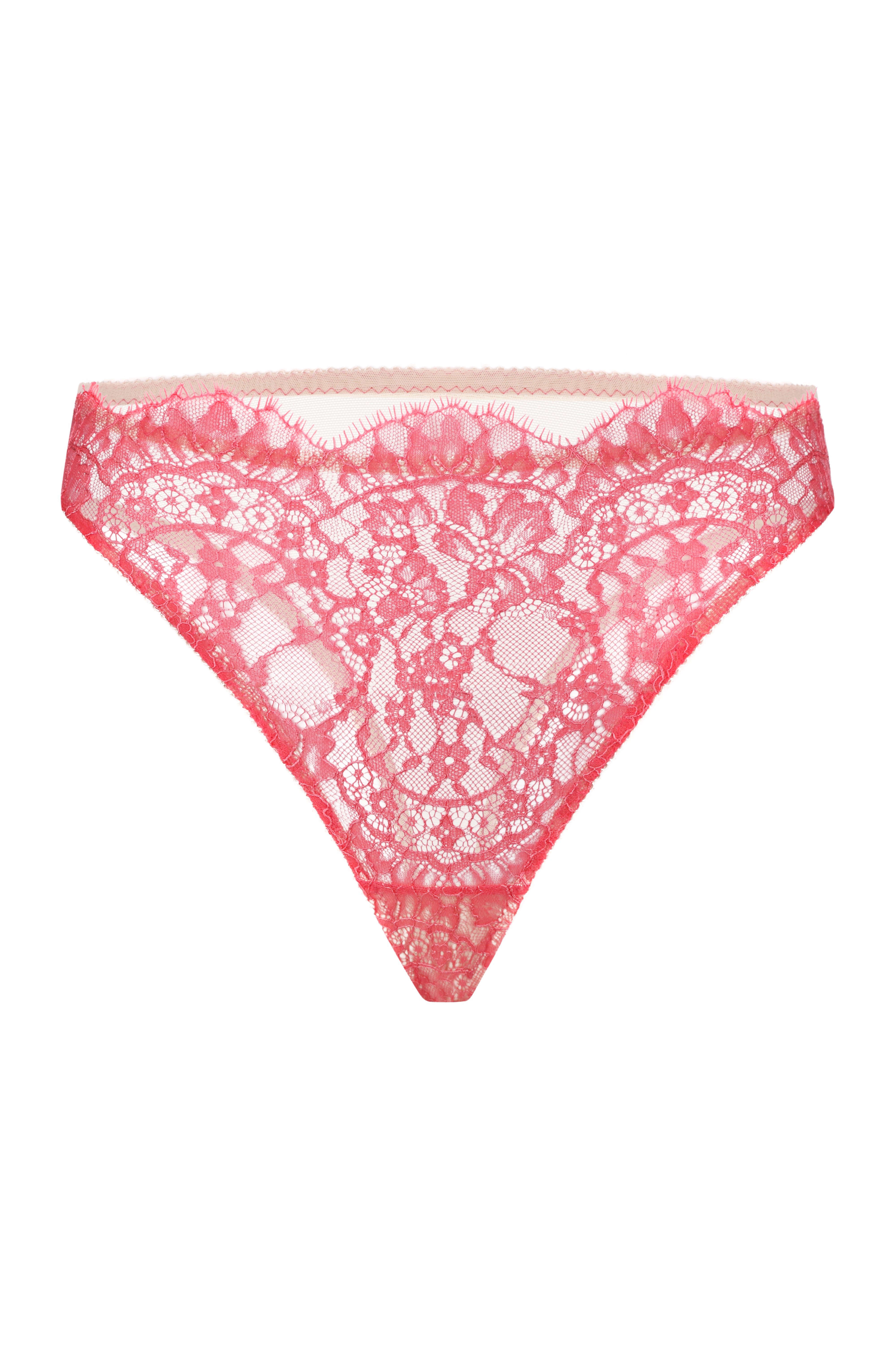 Peach high-rise thong